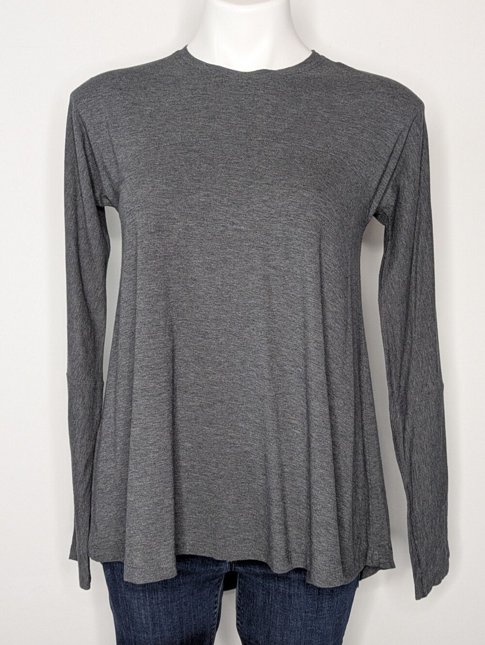 Lululemon Acadia Grey Pima Cotton Blend Long Sleeve Athletic T-shirt 6